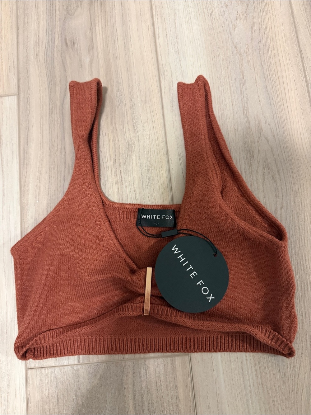 Rust Knit Bralette Tank